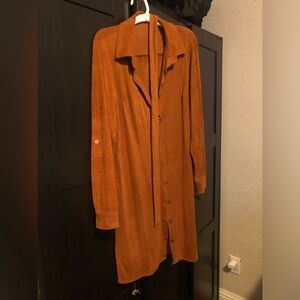 Lucky brand button up shirt dress with waist tie. Size small.